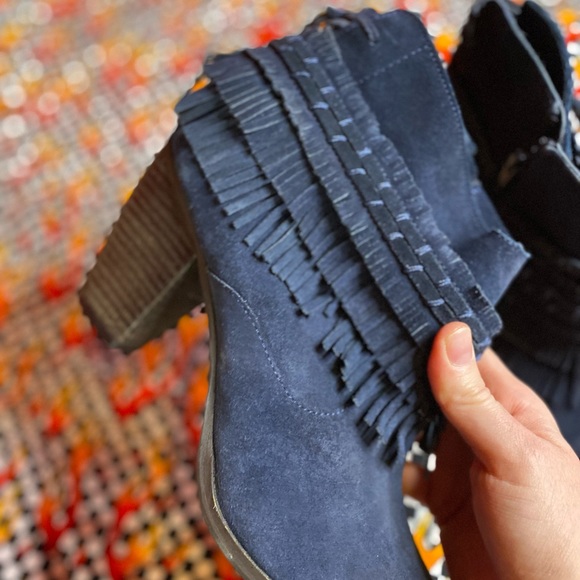 💙Navy leather ankle boots💙 - Picture 5 of 12